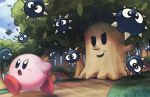  2019 alien ambiguous_gender cloud day flora_fauna grass hi_res kirby kirby_(series) nintendo not_furry open_mouth outside plant smile suyasuyabi427 treant tree video_games waddling_head whispy_woods 