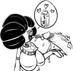  &lt;3 afro alien blush bodily_fluids breasts choker cum cum_in_mouth cum_inside cyclops disembodied_penis duo female genital_fluids humanoid hybrid jewelry low_res male male/female necklace not_furry penis ponk sketch solo_focus 