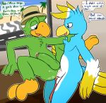  &lt;3 2019 2_toes 4_fingers absurd_res anthro anthro_on_anthro anthro_penetrated anthro_penetrating anthro_penetrating_anthro avian balls beak bird blue_body blue_eyes blue_feathers blush bodily_fluids cum cum_in_ass cum_inside cum_on_penis dialogue disney duo english_text feathers felino fingers genital_fluids green_balls green_penis half-closed_eyes hand_on_shoulder hi_res humanoid_penis jos&eacute;_carioca looking_down lying male male/male male_penetrated male_penetrating male_penetrating_male mostly_nude multicolored_body multicolored_feathers narrowed_eyes nude on_back open_mouth orange_beak parrot penetration penis portuguese_text sex speech_bubble spread_legs spreading standing table_lotus_position taylor_vee text toes translation_request white_balls white_body white_feathers white_penis yellow_beak yellow_body yellow_feathers 