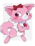  anthro blush bow diaper digitigrade domestic_cat felid feline felis female garnet_(jewelpet) jewelpet jewelry mammal necklace nyanyakotarou sanrio solo standing 