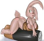  battery breasts duracell duracell_bunny female fluffy fur l1zardman lagomorph mammal mascots nipples pink_fur rabbit solo wet 