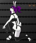  bdsm clothing collar deanwolfwood footwear girly hare hi_res high_heels lagomorph leash leather leporid male mammal rabbit rubber shiny shoes solo 