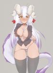  absurd_res amber_eyes animal_humanoid blush bovid bovid_humanoid breasts caprine caprine_humanoid clothed clothing hair hi_res holding_breast horn humanoid hybrid legwear long_hair mammal mammal_humanoid multicolored_hair open_shirt panties poduu purple_hair purple_tail shirt simple_background solo standing thigh_highs topwear two_tone_hair two_tone_tail underwear white_hair white_panties white_tail 