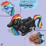  2019 anal anal_penetration anus asphyxiation autoerotic_asphyxiation bdsm bondage bound buttplug clitoris clothing dildo dombrus english_text equid equine female feral friendship_is_magic gag hair horse internal mammal my_little_pony penetration peril pony pussy rainbow_dash_(mlp) sex_toy simple_background skinsuit solo text tight_clothing vaginal vaginal_penetration vibrator 