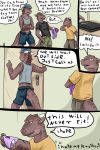  2015 anthro bottomwear brother brothers clothed clothing comic console dialogue digital_media_(artwork) dragon english_text group hat headgear headwear hi_res horn legwear lizardlars male muscular panties scalie shirt shorts sibling smile socks speech_bubble text topwear underwear 