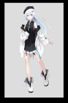  1girl absurdres black_headwear black_shirt collared_shirt highres jacket mana_(project_a.i.d) nagishiro_mito open_clothes open_jacket project_a.i.d shirt skirt sleeveless sleeveless_shirt white_footwear white_jacket white_skirt 