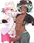  abs animal_humanoid big_penis cephalopod cephalopod_humanoid crossgender dark_skin erection frottage girly humanoid humanoid_penis inkling jtveemo looking_at_viewer male male/male marina_(splatoon) marine marine_humanoid mollusk mollusk_humanoid nintendo octarian octoling pearl_(splatoon) penis penis_size_difference pseudo_hair sex splatoon tentacle_hair tentacles video_games 