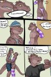  2015 anthro brother brothers butt claws clothing comic dialogue digital_media_(artwork) english_text girly group hi_res horn incest legwear lizardlars male male/male open_mouth pattern_armwear pattern_clothing pattern_legwear scalie sibling speech_bubble striped_armwear striped_clothing striped_legwear stripes teeth text 