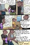  2015 anthro bottomwear brother brothers clothed clothing comic console dialogue digital_media_(artwork) dragon english_text group hat headgear headwear hi_res horn lizardlars male muscular scalie shirt shorts sibling sitting smile speech_bubble text topwear 