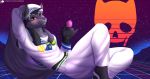  anthro beret blake_o_neil clothed clothing cosplay food fruit hand_behind_head hat headgear headwear holding_object jojo&#039;s_bizarre_adventure locacaca_fruit lucario male nintendo plant pok&eacute;mon pok&eacute;mon_(species) reclining sailor_uniform skylosminkan solo vaporwave video_games yoshikage_kira_(jojolion) 