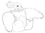  anthro big_breasts black_and_white breasts female monochrome nidorina nintendo nude onetiredbear pok&eacute;mon pok&eacute;mon_(species) pussy solo thick_thighs video_games 