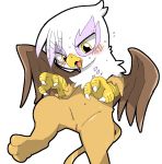  2016 avian blush doneru female friendship_is_magic gilda_(mlp) gryphon my_little_pony open_mouth pussy simple_background solo 