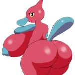  areola big_breasts big_butt blue_areola blue_nipples breasts butt curvy_figure female huge_breasts huge_butt humanoid itisjoidok looking_at_viewer looking_back nintendo nipples nude pok&eacute;mon pok&eacute;mon_(species) porygon2 red_body simple_background solo standing video_games voluptuous white_background 