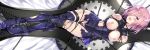  armor bondage breasts fate/grand_order fate_(series) garter kobayashi_chisato leotard mash_kyrielight nipples no_bra nopan photoshop tagme thighhighs torn_clothes 