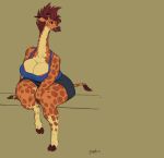  absurd_res anthro big_breasts breasts cleavage clothed clothing female giraffe giraffe_mom giraffid greasymojo hi_res mammal mature_female thick_thighs 
