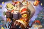  5_fingers anthro christmas clothed clothing felid fingers fur hair hi_res holidays jewelry male mammal muscular muscular_male official_art orange_body orange_fur pang pantherine santa_claus sdorica sdorica_sunset solo striped_body striped_fur stripes tiger unknown_artist white_body white_fur white_hair 