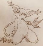  &lt;3 &lt;3_eyes 2019 anthro blush bodily_fluids breasts claws clothing curemitsuba digimon digimon_(species) dripping felid female front_view fur gatomon handwear looking_at_viewer mammal open_mouth sketch solo sweat 
