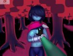  2019 ambiguous_gender breast_grab breasts deltarune disembodied_hand duo female female/ambiguous filler_shmazman first_person_view guided_breast_grab hand_on_breast hi_res human human_focus kris mammal navel nipples not_furry_focus ralsei solo_focus tree video_games 