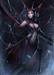  1girl arachne breasts bug elise_(league_of_legends) insect_girl league_of_legends lips monster_girl multiple_legs navel red_eyes silk spider spider_girl spider_legs tagme yueyue 