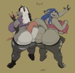  absurd_res anthro ass_to_ass big_breasts big_butt bottomless breasts butt clothed clothing female greasymojo hi_res huge_breasts huge_butt mammal rodent torn_clothing 