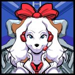  black_nose blue_eyes canid canine canis clothing domestic_dog fay_spaniel front_view fur mammal nintendo solo star_fox video_games watatanza white_body white_clothing white_fur 