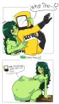  abdominal_bulge ambiguous_gender duo female green_body green_skin scp-811 scp_foundation strangerboy410 text vore yellow_eyes 