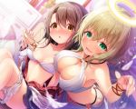  bra cleavage matokechi open_shirt pantsu panty_pull 