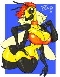  absurd_res anthro arthropod big_breasts breasts cleavage clothed clothing female hi_res hymenopteran insect looking_at_viewer scarfyace solo wasp wide_hips 