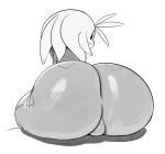  2019 alien big_butt black_and_white bottomwear bulge butt clothed clothing digital_drawing_(artwork) digital_media_(artwork) girly hi_res jacket looking_at_viewer looking_back male momjeans monochrome not_furry pants puwa rear_view sqoon tendrils topwear 