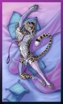  2019 5_fingers amber_eyes anthro armwear asphyxiation athletic bed_sheet bedding belly biped blanket bow cheetah choking claws clothed clothing collar crossdressing dergepard_(artist) detailed_background digital_media_(artwork) digitigrade earmark elbow_gloves felid feline fingers front_view fur gloves handwear hi_res leash legwear lingerie loop male male/male mammal markings metal muscular panties pillow pink_clothing pink_panties pink_underwear pivoted_ears ribbons rubber signature single spots spotted_body spotted_fur stockings submissive tan_body tan_fur thigh_highs toe_claws underwear white_body white_fur 