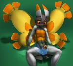  2014 anthro arthropod balls blush disembodied_hand elpatrixf erection girly handjob humanoid_penis insect insect_wings lepidopteran looking_at_viewer looking_down male mothim navel nintendo nipples nude penile penis pok&eacute;mon pok&eacute;mon_(species) pok&eacute;morph sex simple_background solo spread_legs spreading video_games wings 