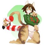  2019 abdominal_bulge anal anal_masturbation anal_penetration anthro big_breasts big_dildo breasts butt candy candy_cane christmas clothing digital_media_(artwork) dildo domestic_cat felid feline felis female food fur hair helia_peppercats_(wrinklynewt) holidays improvised_sex_toy large_penetration lube mammal masturbation penetration ramudey sex_toy simple_background smile solo sweater topwear toying_self 