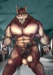  abs balls biceps big_muscles canid canine erection exercise fangs gym knot male mammal muscular muscular_male nipples nude pecs penis solo vein veiny_muscles veiny_penis were werecanid werecanine werethrope werewolf workout 