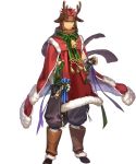  1boy alternate_costume animal_ears antler_ornament bandages bell boots bow bracelet candy candy_cane christmas christmas_ornaments dagger dark_skin deer_ears fingerless_gloves fire_emblem fire_emblem:_the_blazing_blade fire_emblem_heroes food full_body fur_trim gloves highres jaffar_(fire_emblem) jewelry red_eyes red_hair transparent_background weapon 