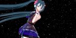  1girl 3d absurdres aqua_eyes crypton_future_media hatsune_miku highres mikumikudance night rain sakura vocaloid 