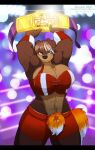  abs anthro belt biceps big_breasts bottomwear breasts brown_body brown_fur canid canine canis cleavage clothed clothing digital_media_(artwork) domestic_dog dracojeff female fur hair huge_breasts katherine_redgrave looking_at_viewer mammal muscular muscular_arms muscular_female muscular_legs solo thick_thighs tight_clothing topwear wrestler wrestling yellow_eyes 
