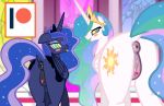  after_kiss anus blush bodily_fluids cutie_mark duo equid eye_contact female female/female feral friendship_is_magic horn looking_at_another mammal my_little_pony princess_celestia_(mlp) princess_luna_(mlp) pussy saliva saliva_string succubi_samus winged_unicorn wings 