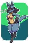  anthro breasts canid canine featureless_breasts female hypnosis lucario mammal mind_control navel nintendo pok&eacute;mon pok&eacute;mon_(species) raphfox solo video_games 