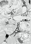 2017 5_fingers 5_toes anthro arctic_fox big_breasts bikini black_and_white breasts butt canid canine clothing comic daigaijin duo english_text female fenny_(furryfight_chronicles) fingers fox furryfight_chronicles hi_res kangaroo macropod mammal marsupial monochrome one-piece_swimsuit roora swimwear text toes wrestling 