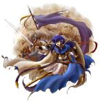  armor army blue_eyes blue_hair cape fire_emblem fire_emblem:_genealogy_of_the_holy_war flag headband holding holding_weapon horse long_hair military open_mouth pegasus pegasus_knight pointing_sword polearm red-50869 seliph_(fire_emblem) shield sky soldier spear sword weapon wings 