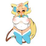  anthro belly big_belly big_breasts blush breasts curvy_figure female luna_lupin nintendo pok&eacute;mon pok&eacute;mon_(species) pregnant raichu solo thick_thighs video_games voluptuous 