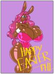  absurd_res anthro big_breasts bimbofication breast_implants breasts chest_tuft cleavage clothed clothing female hi_res huge_breasts lagomorph leporid lips lipstick makeup mammal rabbit scarfyace text thick_lips thick_thighs tuft 