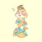  &lt;3 anthro blue_eyes blush bottomwear chipmunk clarice_(disney) claricelovev clothed clothing disney eyelashes feet female fur ground_squirrel mammal open_mouth open_smile red_nose rodent sciurid simple_background skirt smile tan_body tan_fur yellow_background 