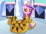  alternate_species badumsquish crown crystal_empire equid female floppy_ears friendship_is_magic hi_res horn jewelry lamia lamiafied looking_away mammal my_little_pony nervous princess_cadance_(mlp) red_eyes regalia reptile sad scalie serpentine snake solo stripes transformation unicorn 