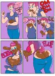  absurd_res animal_humanoid big_breasts big_butt breast_expansion breasts butt butt_expansion candy chocolate cleavage clothed clothing comic dialogue eating food hi_res huge_butt human humanoid lagomorph lagomorph_humanoid leporid_humanoid mammal mammal_humanoid rabbit_humanoid scarfyace small_breasts transformation 