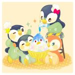  bad_id bad_pixiv_id chef chef_hat clothed_pokemon food gen_4_pokemon hat ladder no_humans piplup pokemon pokemon_(creature) sharing shaved_ice shiny_pokemon swimmmmy teamwork 