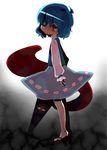  blue_hair child ichihaya karakasa_obake red_eyes skirt solo tatara_kogasa touhou umbrella 