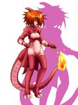  blue_eyes charmeleon fire flame gen_1_pokemon kissets moemon personification pokemon red_hair solo tail 