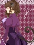  animal_ears brown_hair cat_ears dress hinata_neko ponytail ribbon solo tail umineko_no_naku_koro_ni ushiromiya_natsuhi 