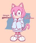  anthro blue_eyes character_(kohane01) clothed clothing english_text eyelashes fan_character female footwear fur hi_res limehazard looking_at_viewer pink_body pink_fur shoes solo sonic_the_hedgehog_(series) standing text unknown_species 